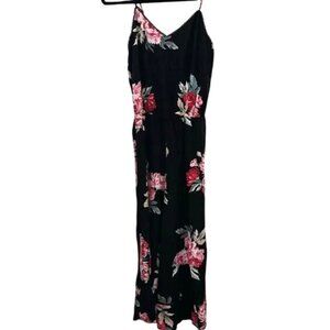Mimi Chica Floral Black Jumpsuit S